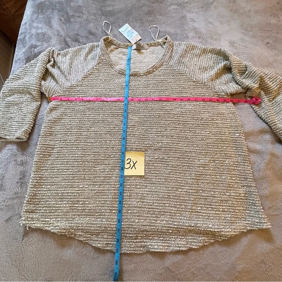 NWT by design cream gray long sleeve sweater Size 3X - Picture 11 of 11